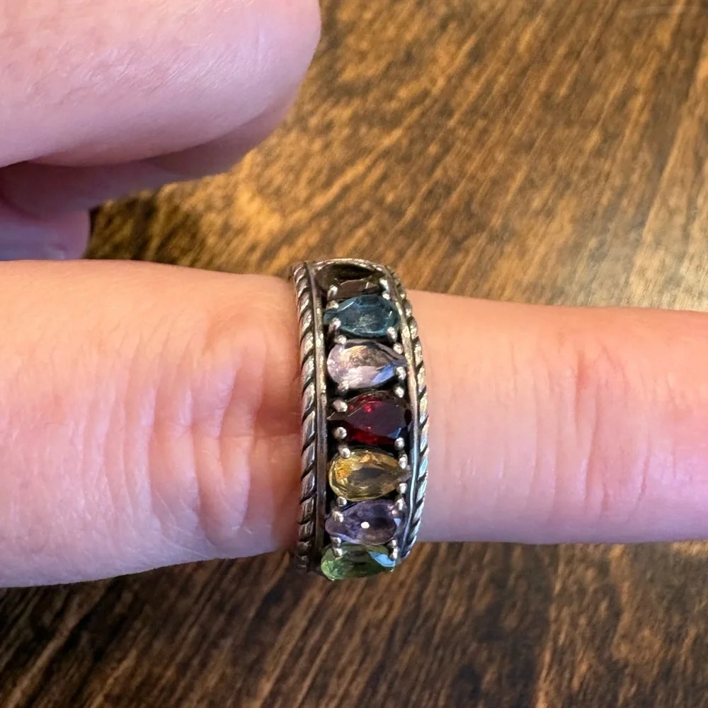 Effy Multicolor Semi-precious Gemstone Sterling Silver Ring - Size 7 - Picture 8 of 12